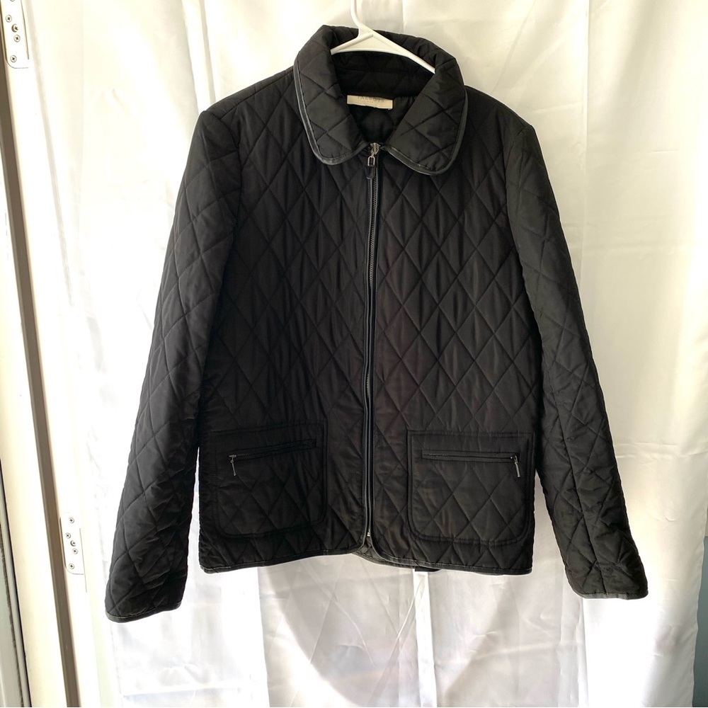 NWOT Talbots Black quilted jacket Full zip SZ L - Picture 12 of 15